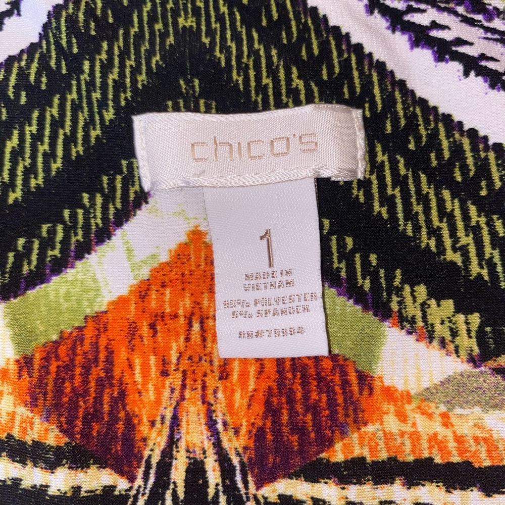 Chico's Multicolor Chevron Maxi Dress in Black, Orange & Purple - Picture 4 of 5